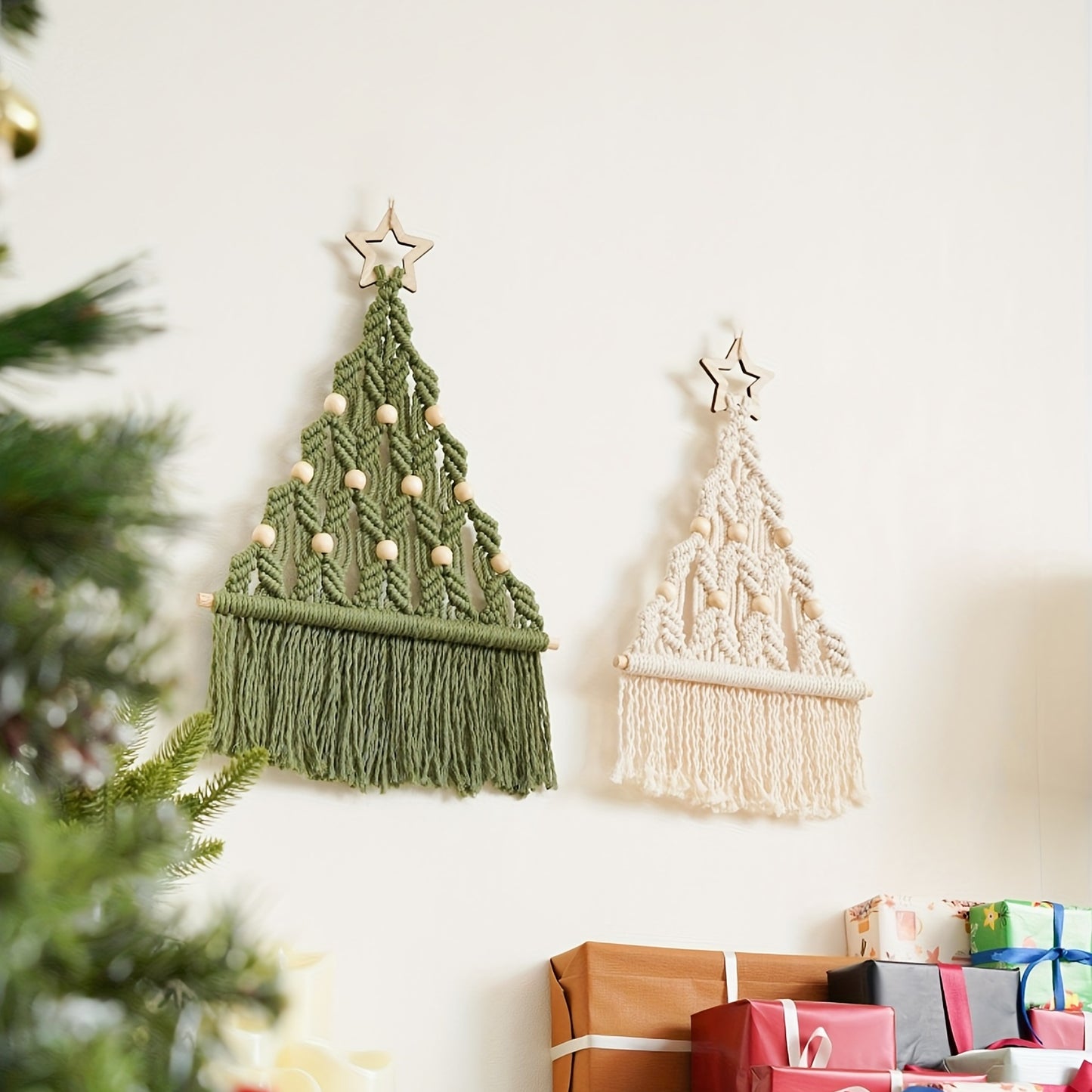2pcs Woven Christmas Tree DIY Kit Christmas Crafts Gift Kit Suitable For Family And Friends Perfect Holiday Gift
