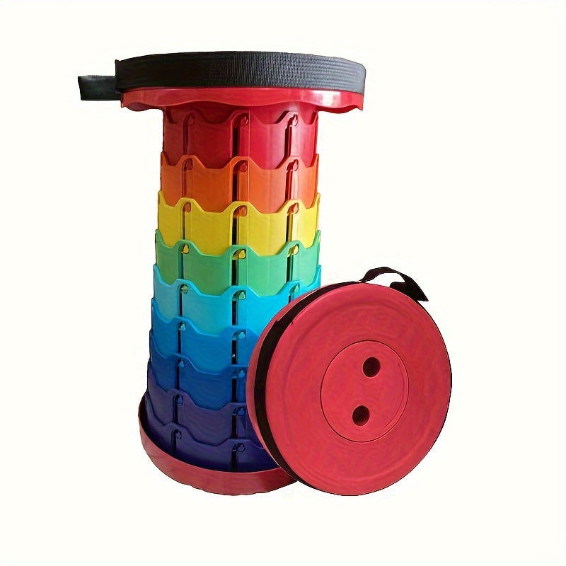 Portable Telescopic Stool for Outdoor Use, Foldable for Travel, Ideal for Queuing, Fishing, And Street Vendors, Without Battery
