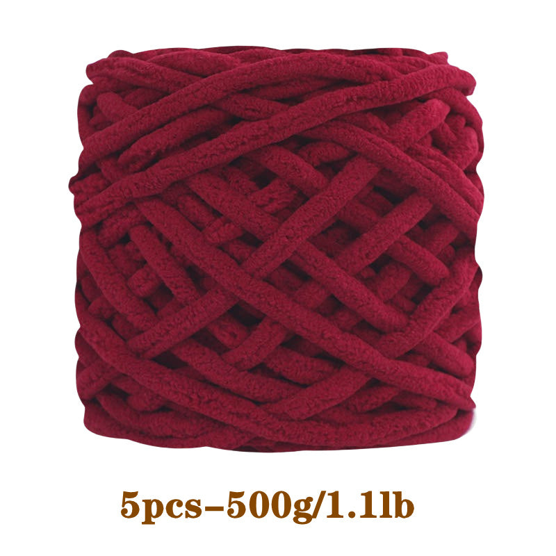 5pcs Ultra-Soft Chunky Chenille Yarn - Perfect for DIY Knitting & Crochet Projects, Scarves, Hats, Blankets | Available in Multiple Colors
