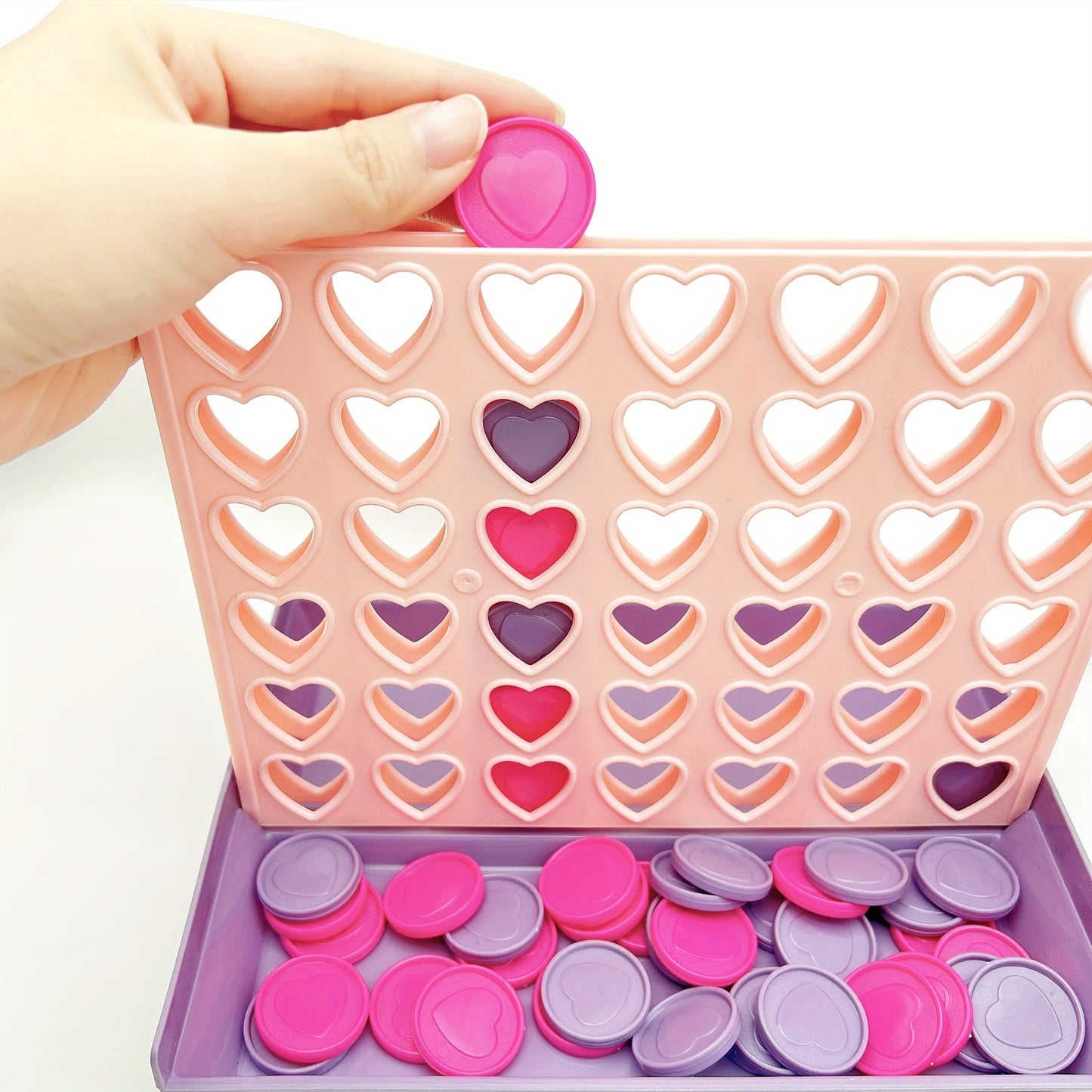 A Portable Four-In-A-Row Game, Perfect for Family Interaction And Travel, Foldable for Two Players, Ideal As a Valentine'S Day Gift.