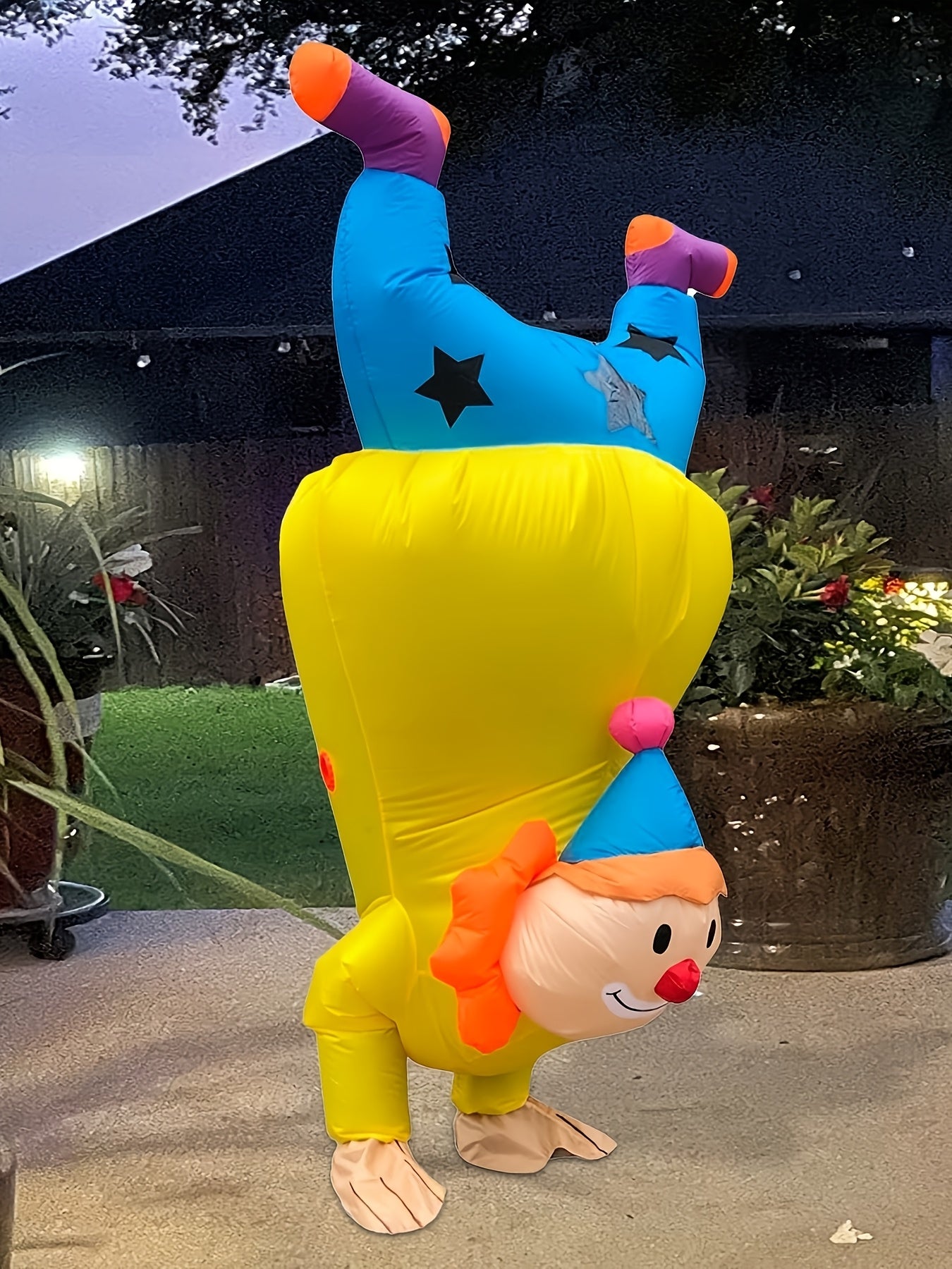 Adult Inflatable Clown Costume for Standing on Head