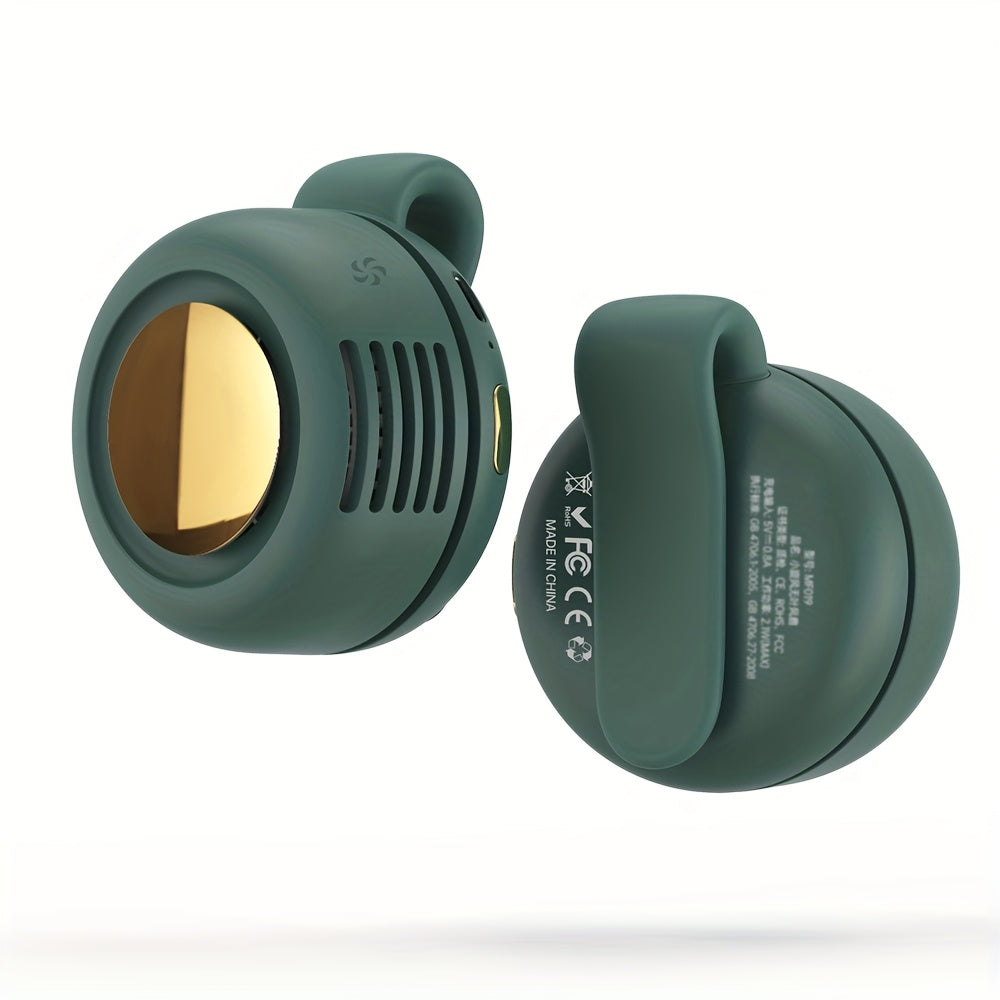 Portable Bladeless Mini Fan with 3-Speed Adjustable Settings, USB Rechargeable, 900mAh Battery for Long-Lasting Use, Lightweight & Rotating Design – Perfect for Outdoor Adventures