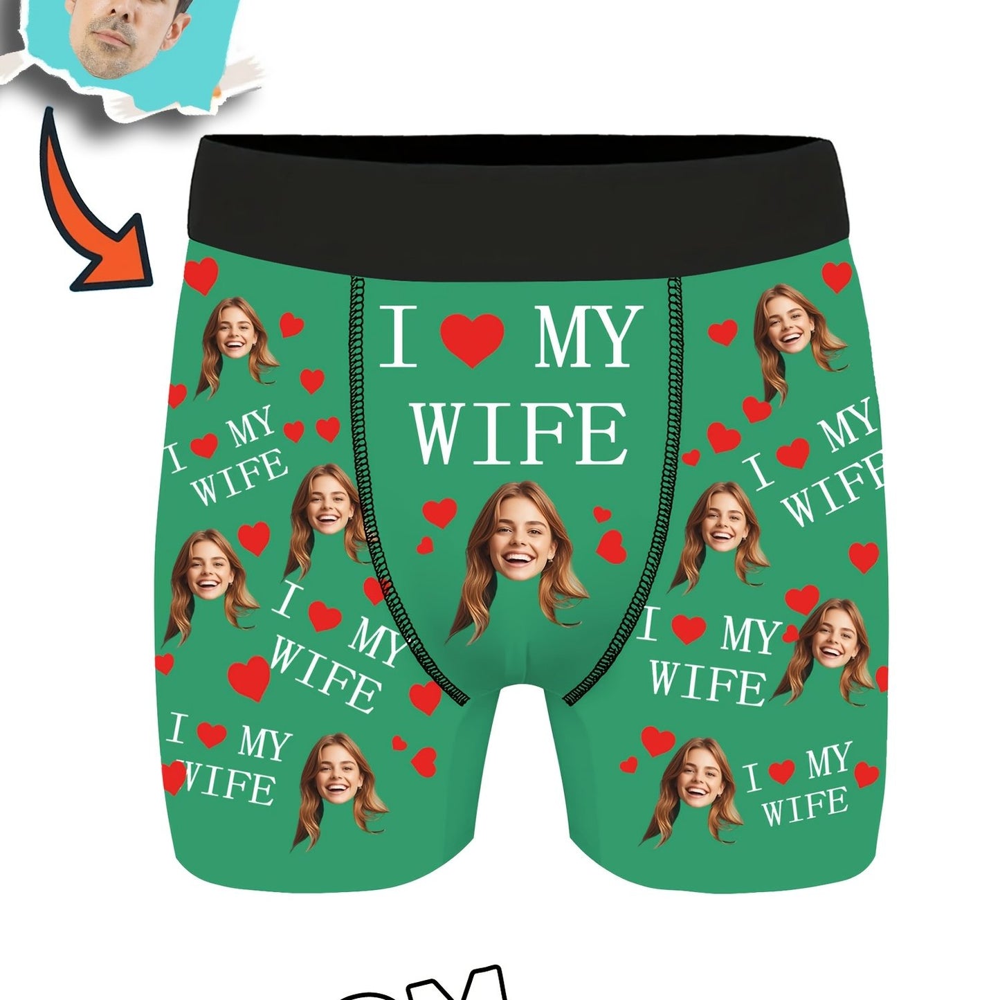 Of Personalized Boxer Shorts with Images, Unique Face Photo Boxers, Fun Underwear Featuring Faces, And Amusing Prank Gifts for Dad/Husband/Boyfriend.