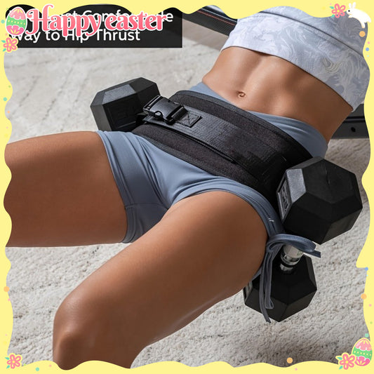 Black Adjustable Weighted Belt for Home Workouts - Extra Padded Nylon Fabric, Buckle Closure, Adjustable Resistance for Kettlebell Training, Hip Sculpting, Strength Training Weight Lifting Strap