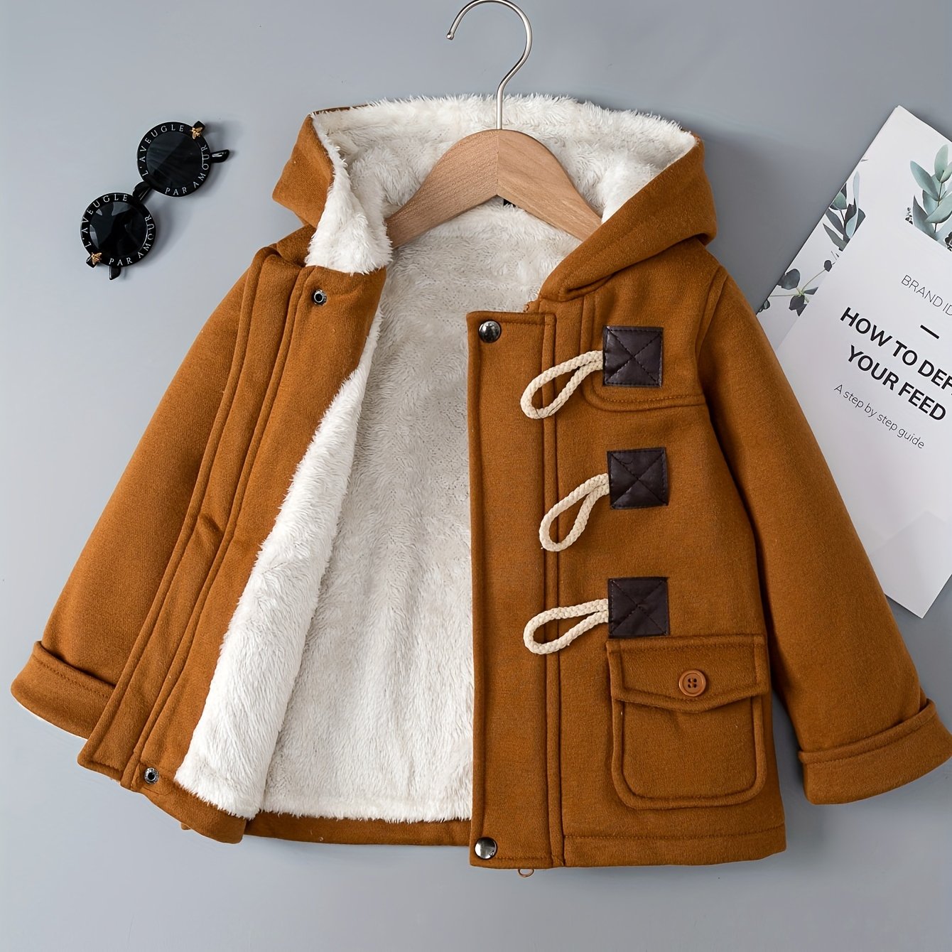 Hooded Fleece Jacket - Soft, Warm, Ideal for Fall & Winter Wear, Button-Front