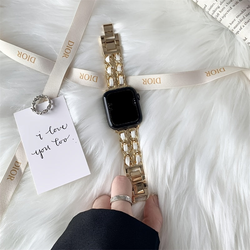 BIIFAKOO new small fragrance style metal stitched ten generations available compatible 38mm 40mm 41mm 42mm 44mm 45mm 46mm 49mm suitable for Ultra Series 10 9 8 7 7 SE 6 5 4 3 5 4 4 3 2 1