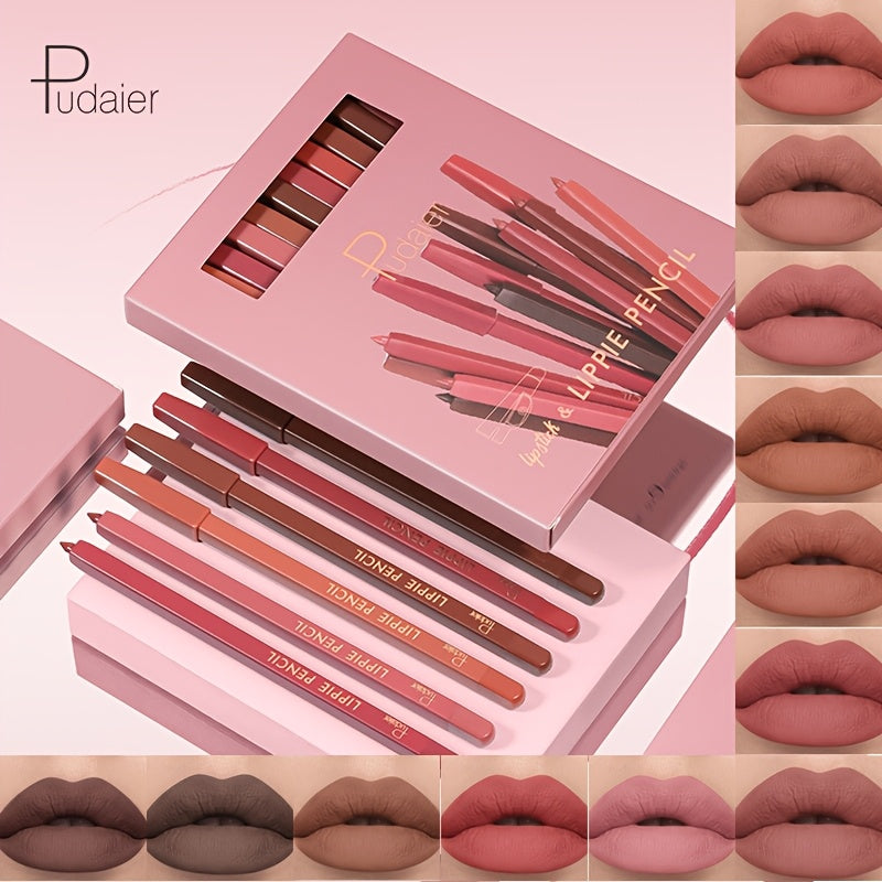Long-Lasting Waterproof 12 Colors Lip Liner Pen Set - Sweatproof, Easy Coloring Non Fade Color Rendering Lip Gloss Set Beauty Makeup