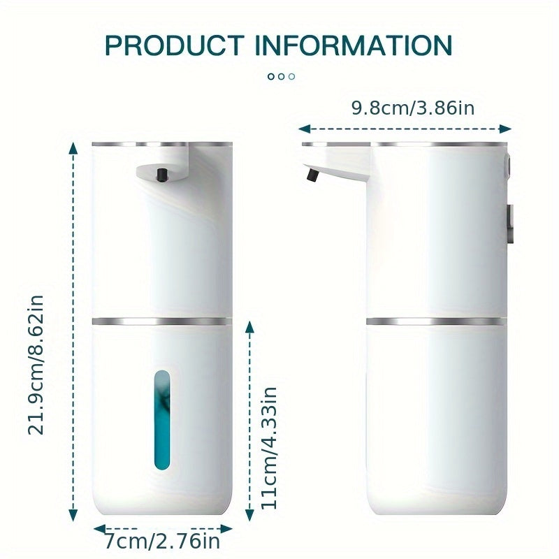380Ml Automatic Soap Dispenser with Touchless Sensor - Wall-Mounted, Rechargeable Lithium Battery, USB Charging, Modern Black Design for Bathroom And Kitchen, Bathroom Soap Dispenser|Modern Soap Dispenser|Touchless Soap Dispenser