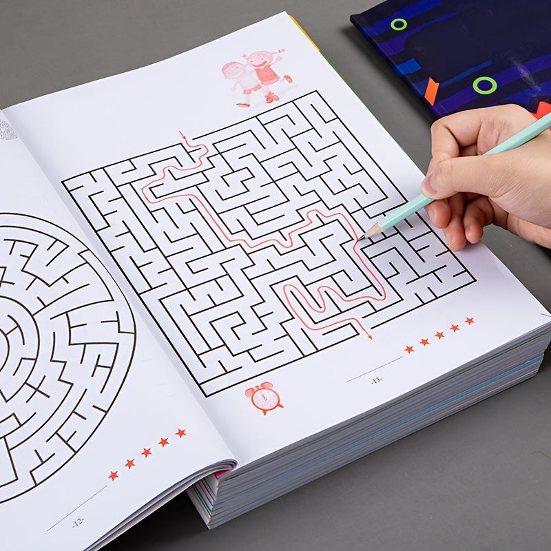 192 Patterns Concentration Maze Training Book for Students, Thinking Development Attention Game Puzzle Development Toy, Maze Game Book, Ideal for Holidays, Halloween, Christmas Gifts