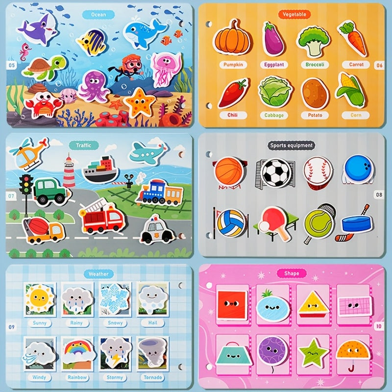 Interactive Quiet Book,Reusable Educational Learning Sticker Book,Enhancing Motor Skills And Cognitive Abilities,Learning and Educating Writing AIDS,Back-to-school Supplies,Halloween Christmas Gift