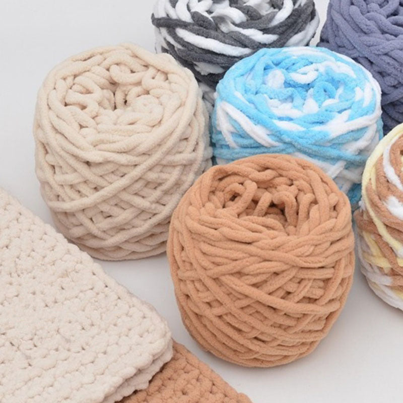 5pcs Ultra-Soft Chunky Chenille Yarn - Perfect for DIY Knitting & Crochet Projects, Scarves, Hats, Blankets | Available in Multiple Colors