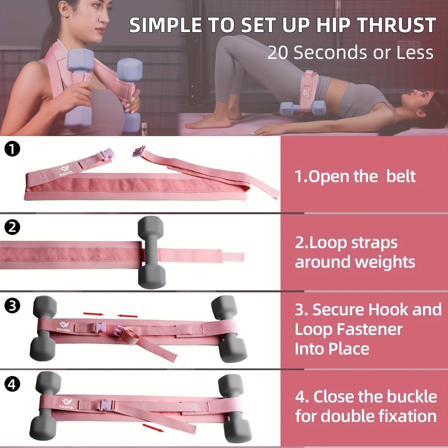Hip Thrusting Belt - Enhanced Hip Development with Dumbbells - Waist Support for Squats, Hip Bridges & Fitness - Comfortable Weighted Training Aid