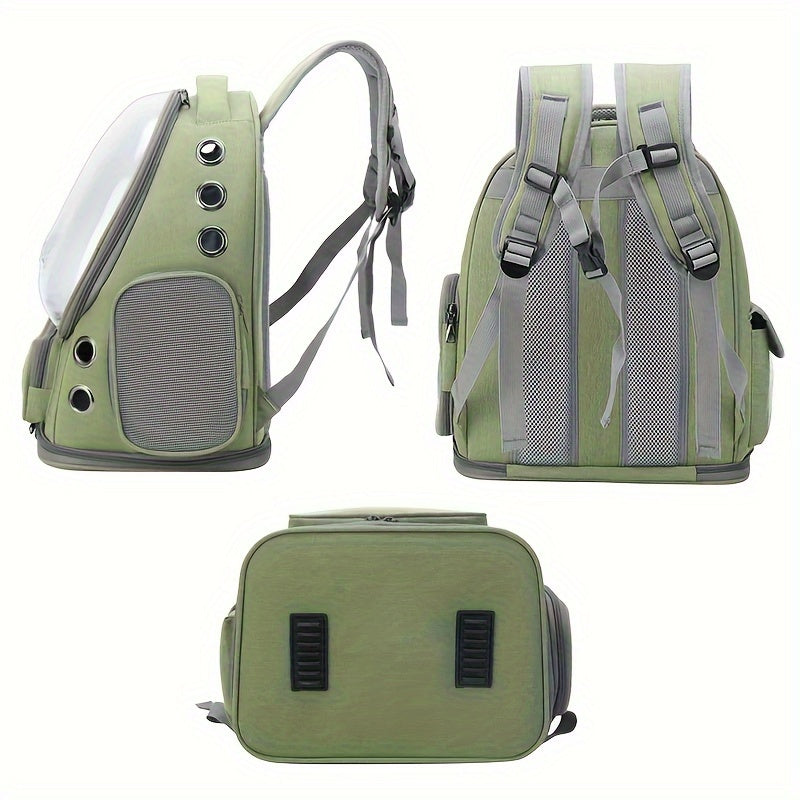 ComfortPet Explorer - Crystal-Clear Transparent Pet Carrier Backpack for Cats and Small Dogs - Breathable, Ventilated, and Spacious for Outdoor Travel and Hiking - Essential Pet Supplies for On-The-Go Owners
