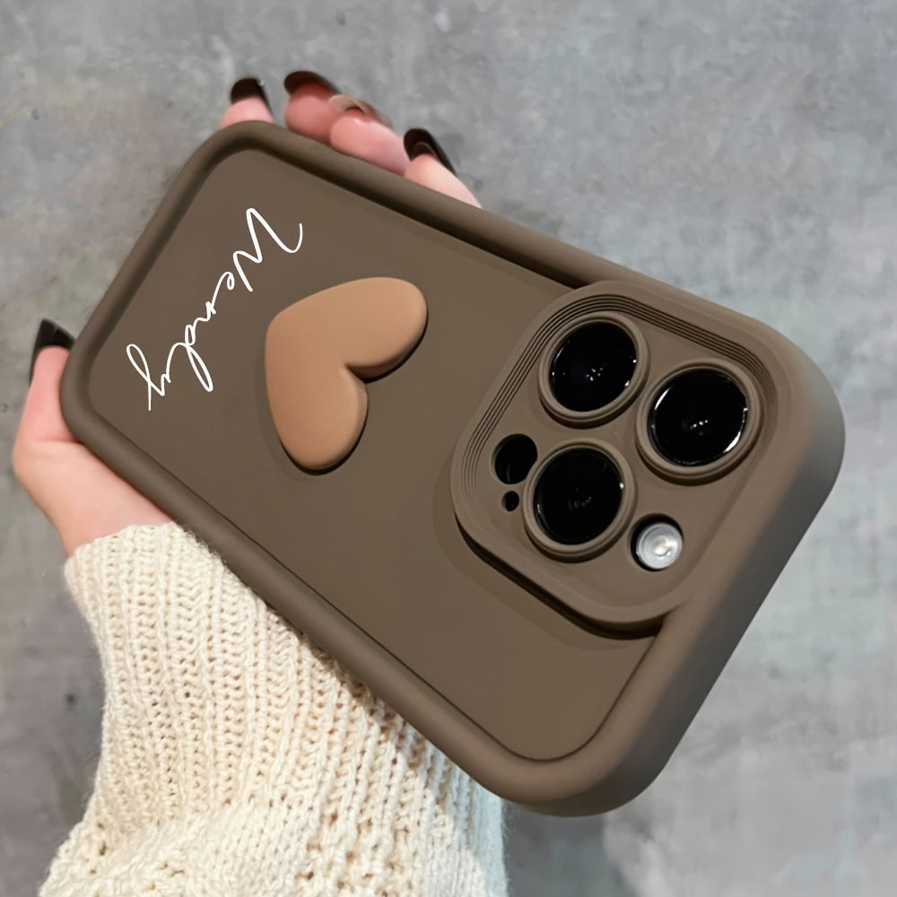 Personalized Customized Name Case for iPhone 16 15 14 13 12 11 Pro Max Luxury Acrylic 3D Love Heart Soft Silicone DIY Shockproof Gift Cover 14 15 16 Plus