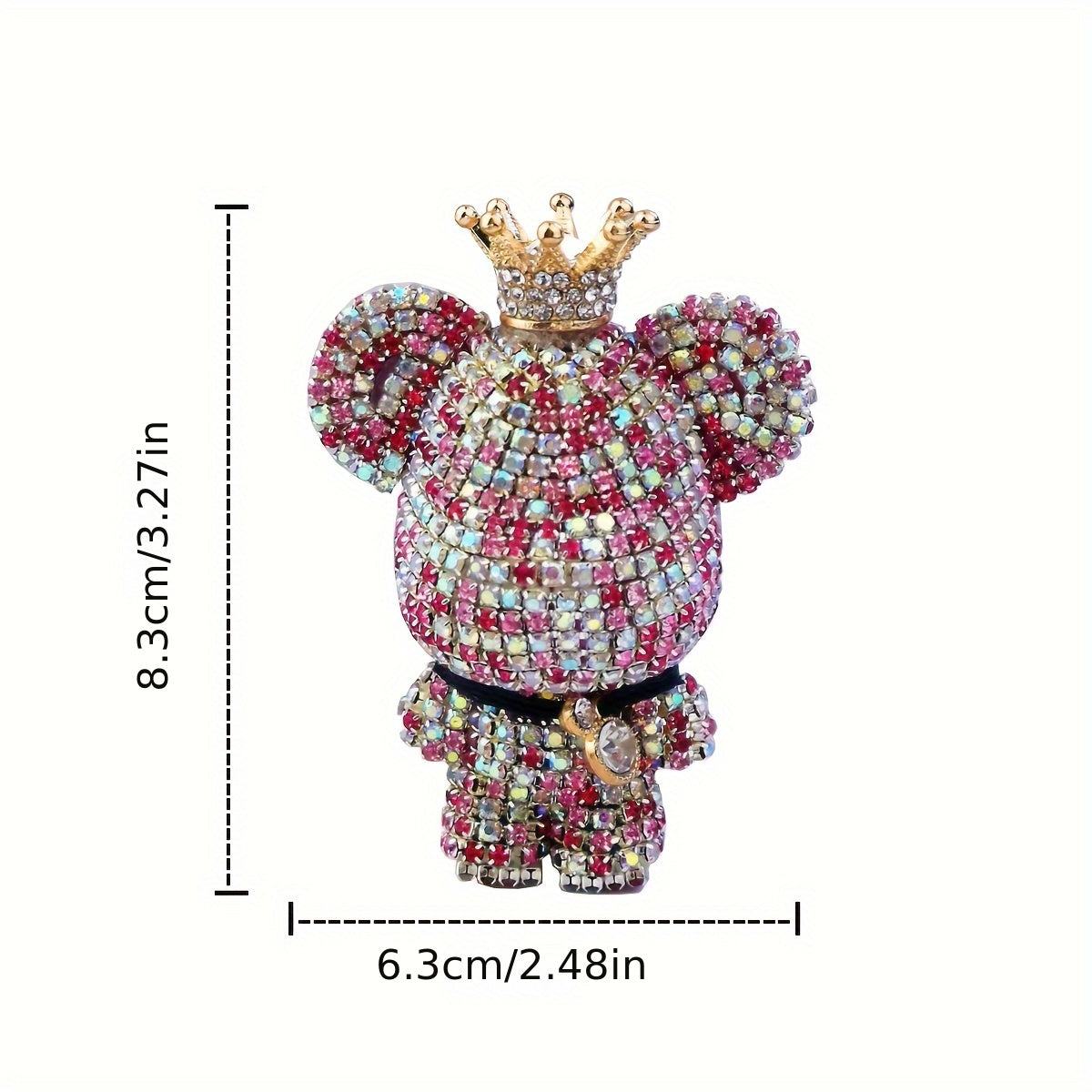 Glamorous Crowned Bear Car Air Freshener - Sparkling Charm for Your Vehicle's Interior