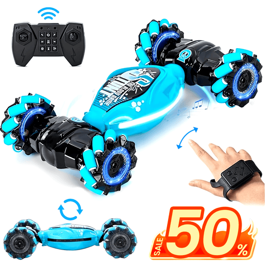 Remote Control Car Toys, Hand Control Remote Control Car for Boys All Terrain Monster Truck Gesture Remote Control Stunt Car 360° Flip for Children Over 14 Years Old with Lights Music