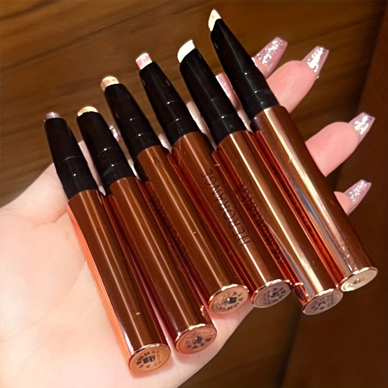 6 colors Sparkling High gloss pen highlighter Stick - Glitter Shimmering Eyeliner Pen for Brightening and Enhancing Eyes For Music Festival