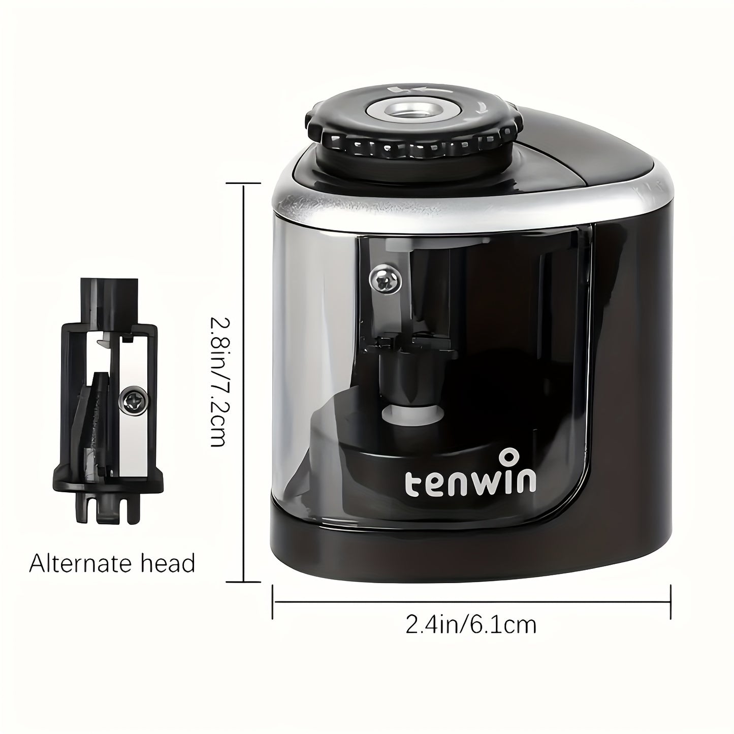 1pc automatic electric pencil sharpener, sharpens quickly within seconds, stops automatically and prevents lead breakage, durable, black, office desk stationery tool