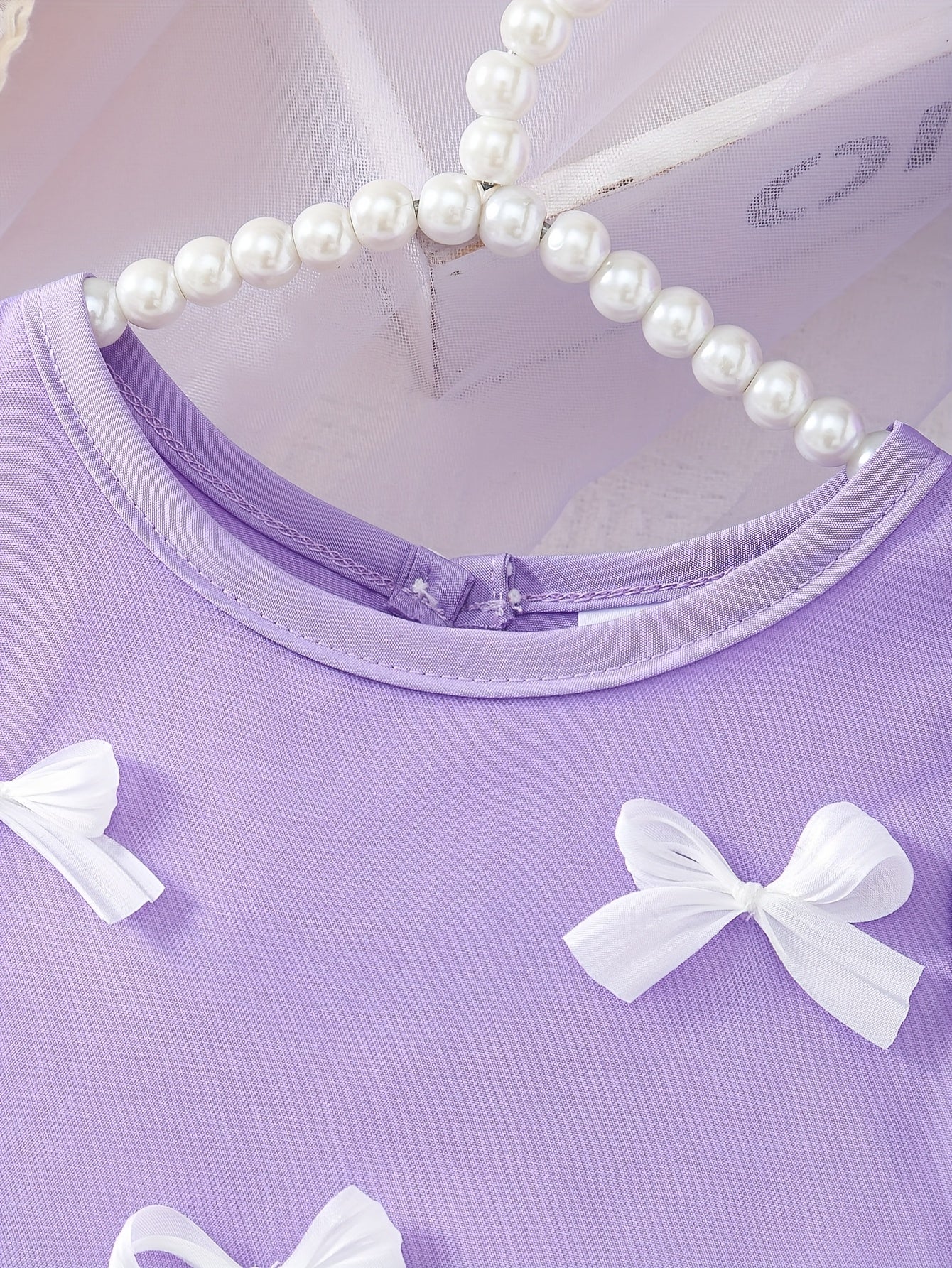 Girls' New Customized Light Pink Sleeveless Round Neck Tulle White Bow Pink Mesh Skirt Lace Casual Outdoor Dress