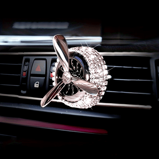 Car Air Vent Solid Perfume, Vehicle Air Freshener, Air Conditioning Fragrance Tablets, Air Force Propeller Perfume, Solid Fragrance Tablets, Rotating Fan Car Interior Decoration, Handmade Rhinestone Fragrance Tablets, Automotive Air Freshener, Interesting