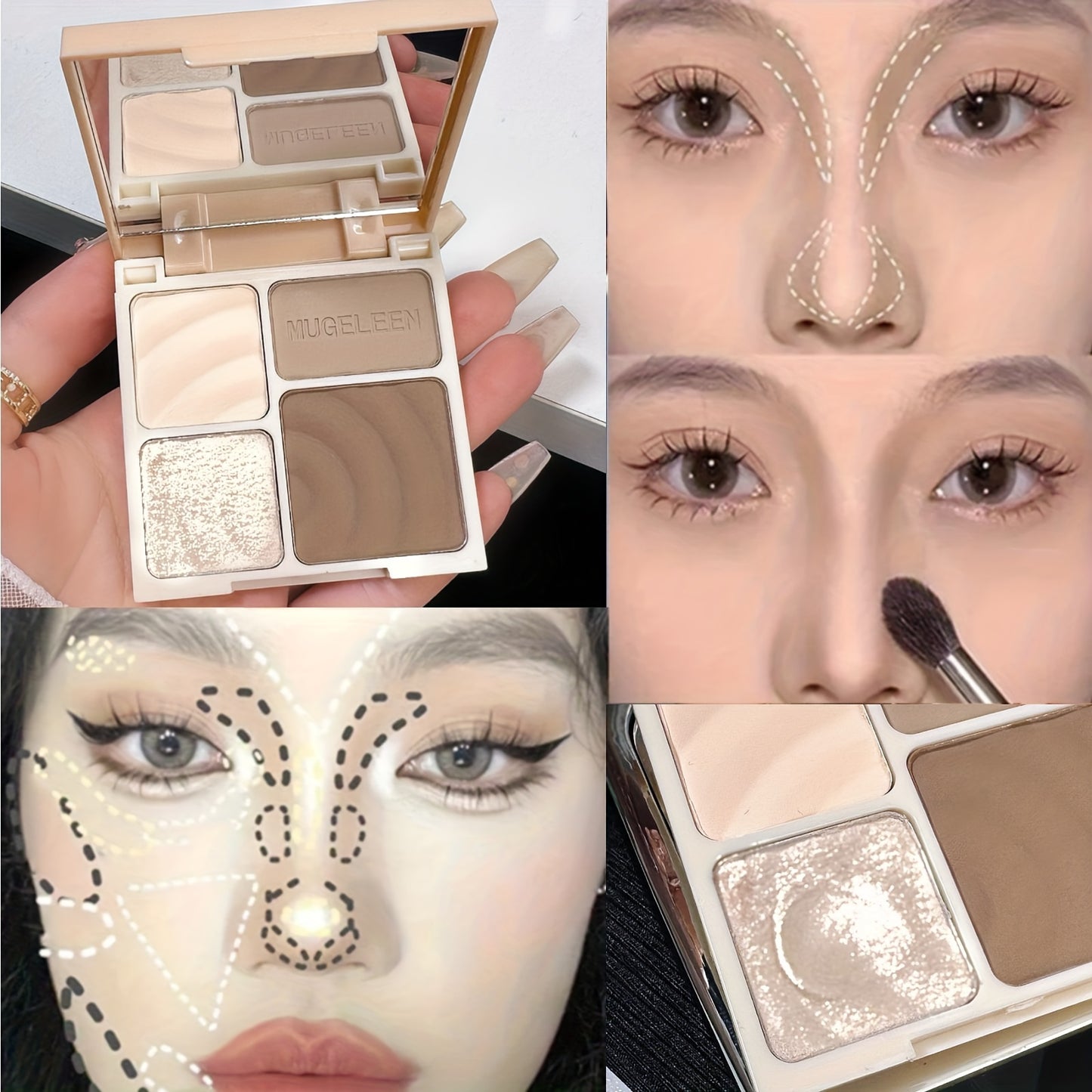 Waterproof Long-Lasting Matte Highlighter & Bronzer Palette - All Skin Tones Face Contour Powder - Alcohol-Free