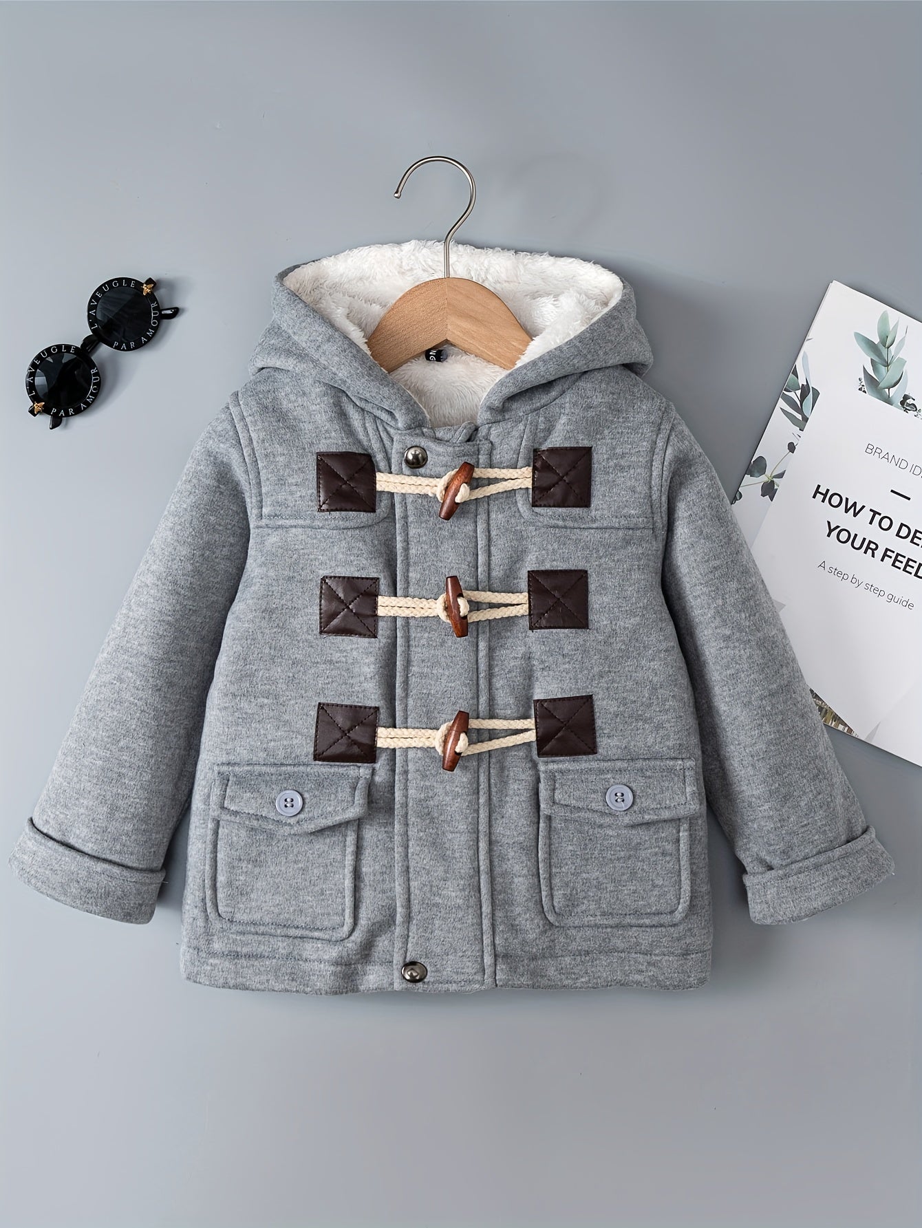 Hooded Fleece Jacket - Soft, Warm, Ideal for Fall & Winter Wear, Button-Front
