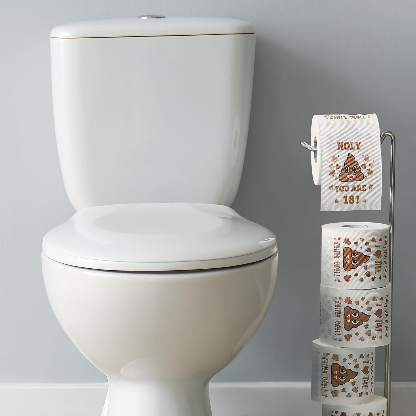 Happy Prank Toilet Paper - 18th Birthday Decorations, Party Supplies Favors - Novelty Bday Present For Him, Her, Friends - 18 Year Old Funny Gag Gift For Guys