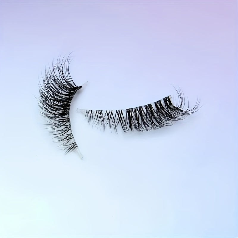 7 Pairs 10MM Short Soft Faux Mink Half Lashes with Clear Band, Natural Looking, Wispy Cat Eye, 3D Fluffy False Lashes Multipack