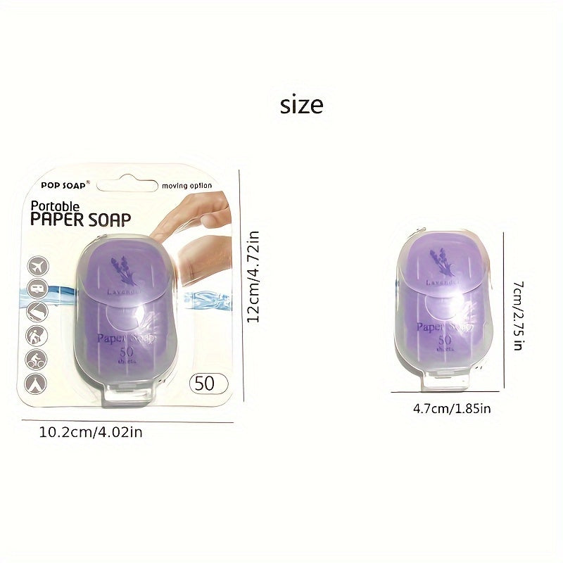 50pcs Quick-Dissolving Portable Paper Soap - Hygienic Solution for Outdoor Adventures, Camping, & Hiking - Sanitary Personal Cleaning - Travel-Friendly, Disposable