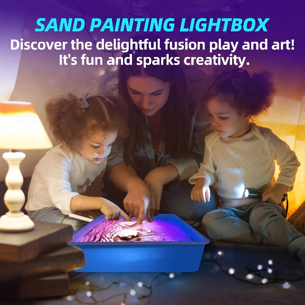 Children DIY sand painting Light table,art supplies,craft supplies,arts and crafts,art supplies,lite brite,sand art kits for kids, Glow puzzle toys, crafts for kids ages 4-6,party favors
