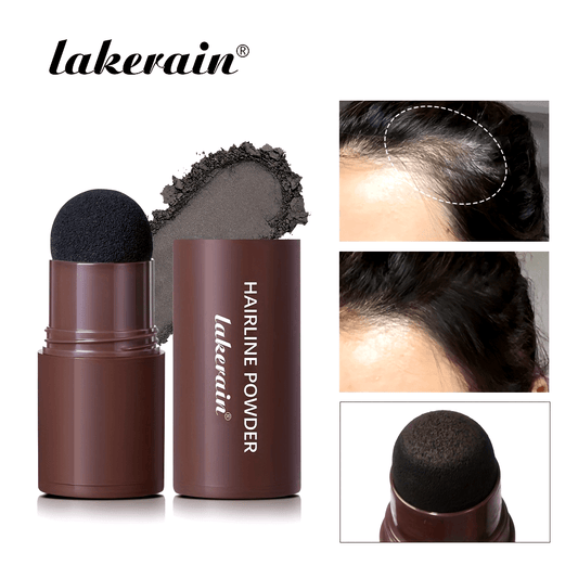 Instant Uniform Hairline Lakerain Powder Stick - Waterproof, Long-Lasting, Natural Finish Sponge Pen for All Skin Tones & Gray Root Coverage