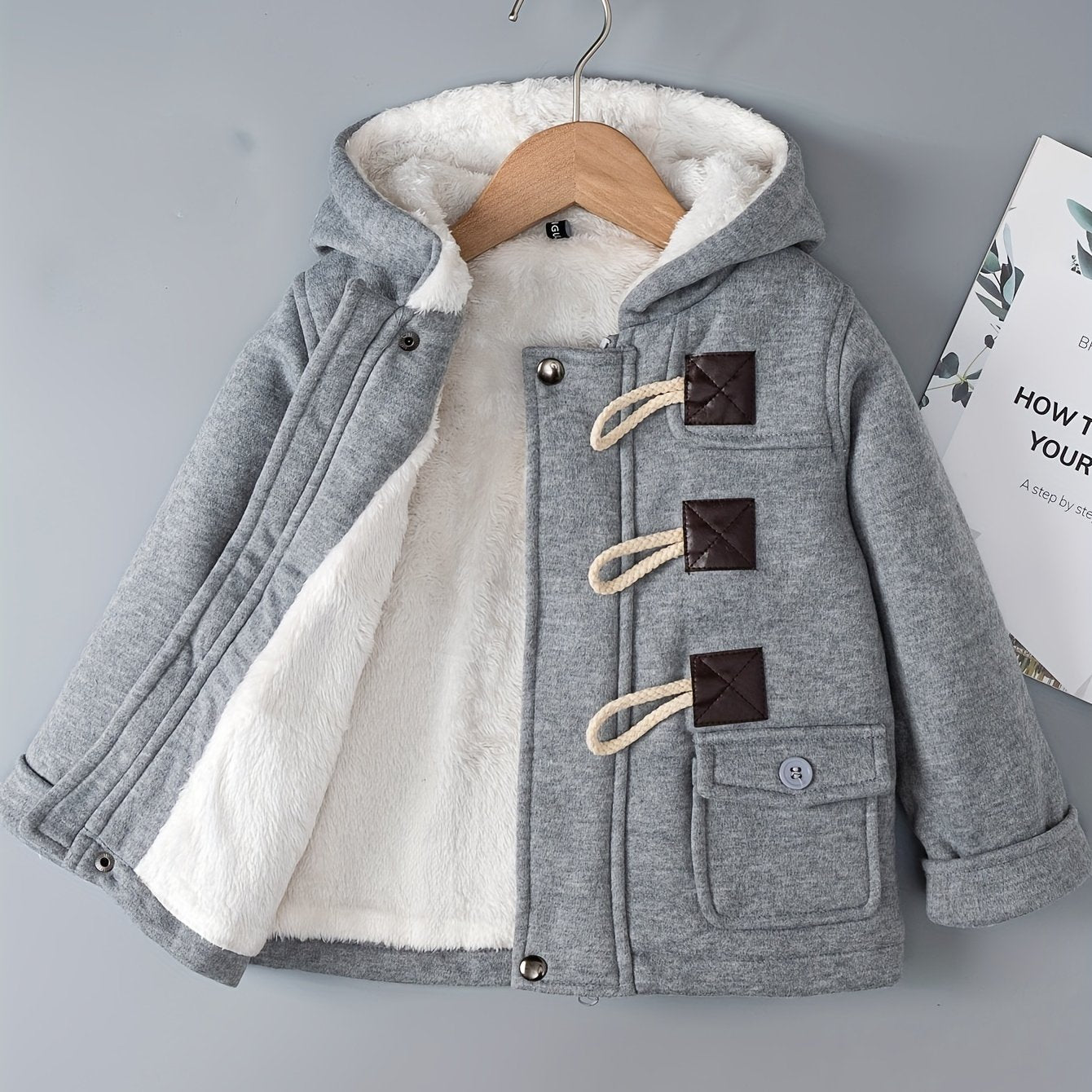 Hooded Fleece Jacket - Soft, Warm, Ideal for Fall & Winter Wear, Button-Front