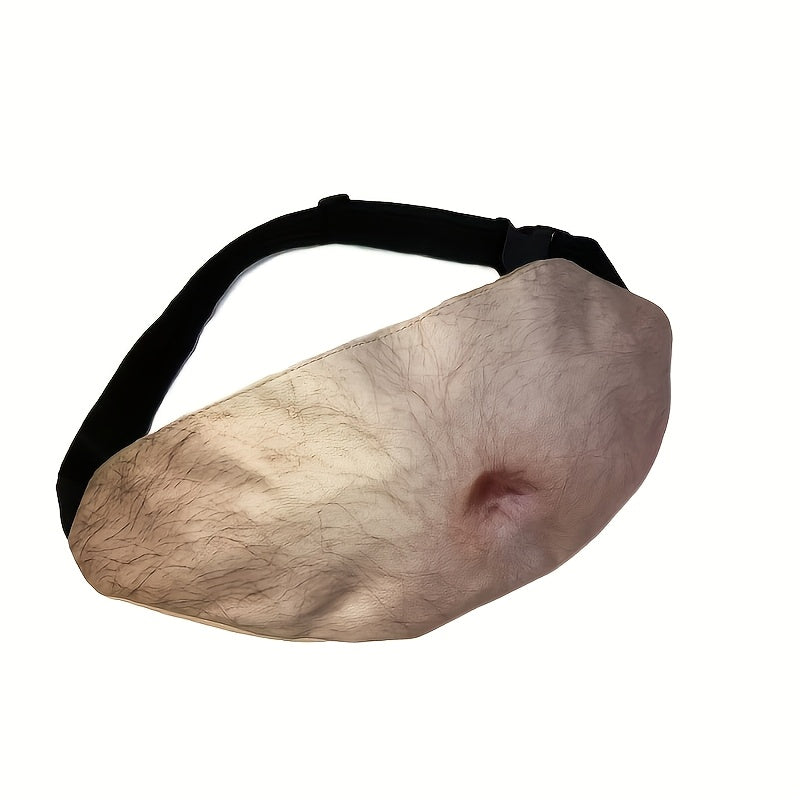 Foldable & Lightweight Artificial Leather 1pc Humorous Fanny Pack - Adjustable Shoulder Strap, Polyester Lined with Zip Closure - Ideal for Parties, Gag Gifts & Social Events