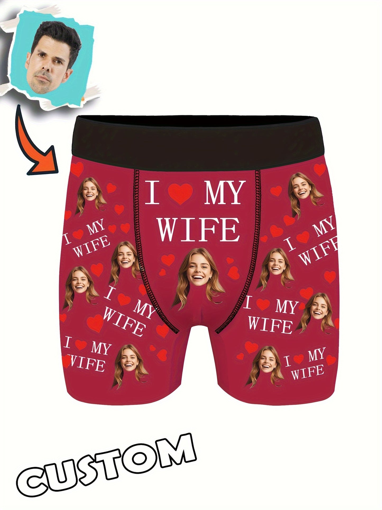 Of Personalized Boxer Shorts with Images, Unique Face Photo Boxers, Fun Underwear Featuring Faces, And Amusing Prank Gifts for Dad/Husband/Boyfriend.