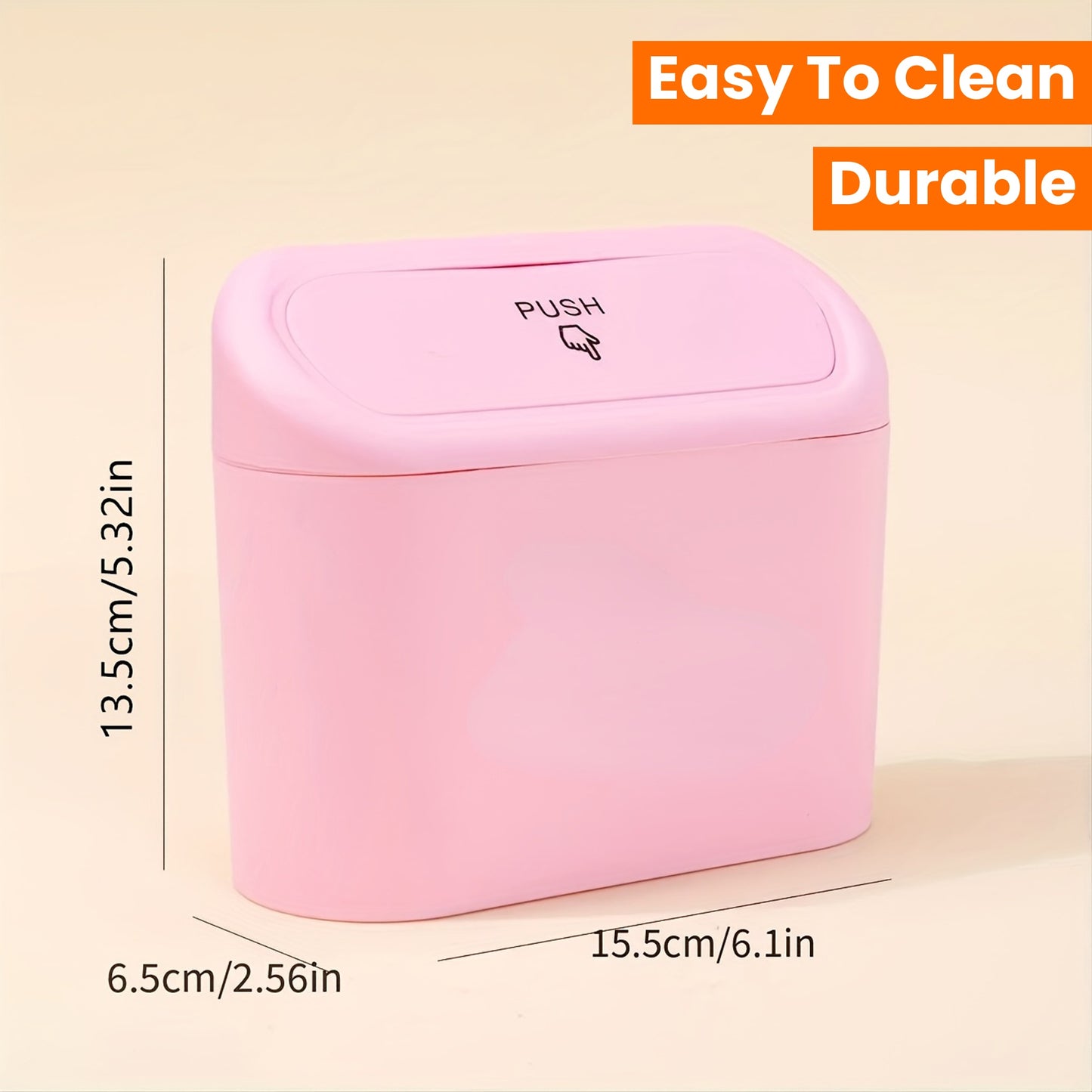 Compact Flip-Top Lid Car Trash Can - Durable, Easy to Clean Garbage Bin for Vehicle Use