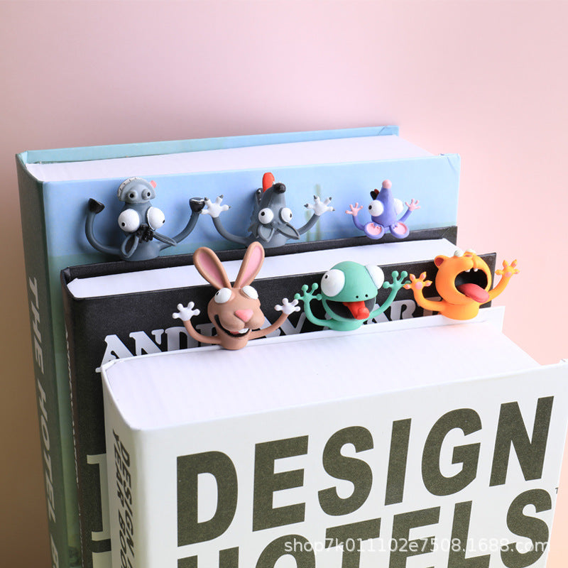 1pc 3D Animal Series Cute Bookmark, 10 Styles Available, Novelty Funny Cute Stationery