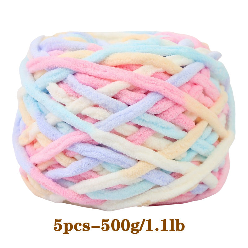 5pcs Ultra-Soft Chunky Chenille Yarn - Perfect for DIY Knitting & Crochet Projects, Scarves, Hats, Blankets | Available in Multiple Colors