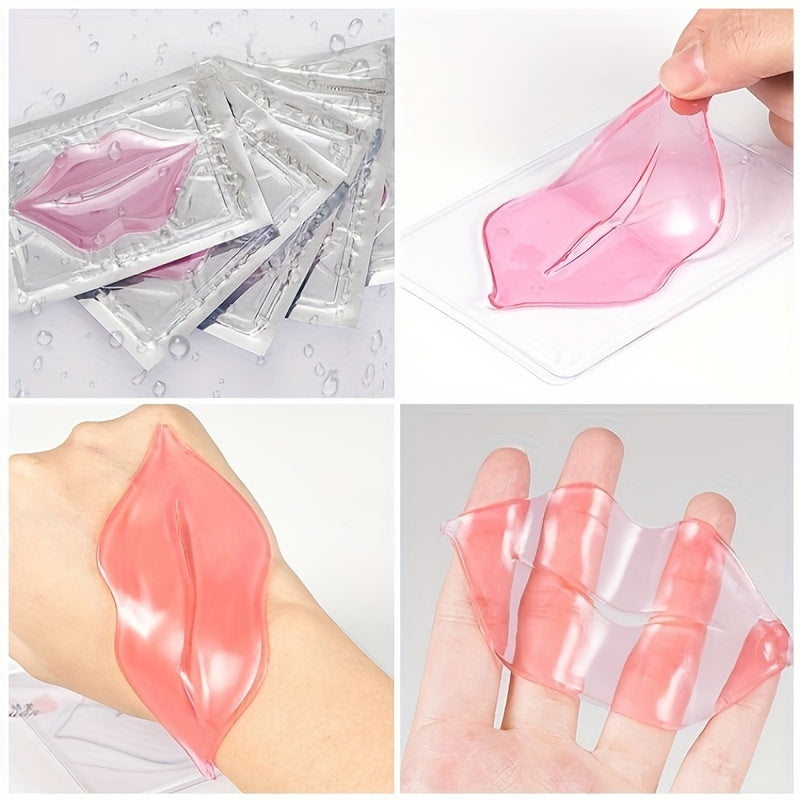 30pcs Hyaluronic acid Pink Crystal Lip Mask Patch for Hydrated Lips, Moisturizing And Hydrating Anti-Dry Lip Care & & Lip Sleeping & Lip Nourishes & Lip Soothing Mother Gifts Set Gifts for Women