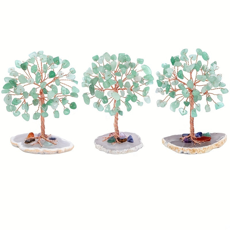 Natural Amethyst Crystal Tree Ornament - 1pc Quartz Decoration Home Decor Festival Gift (Random Base)