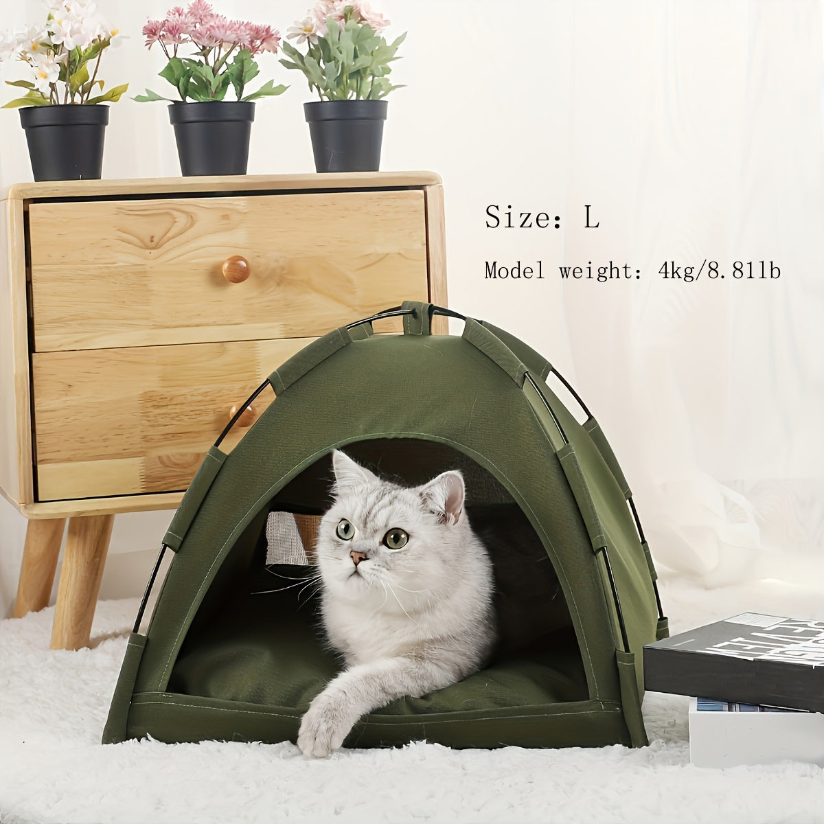 Cozy Pet Tent for Cats and Dogs - Soft and Comfortable Sleeping Nest with Solid Color Design Christmas Gift