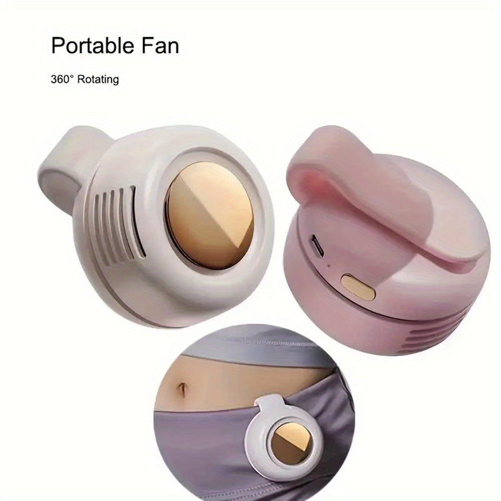 Portable Bladeless Mini Fan with 3-Speed Adjustable Settings, USB Rechargeable, 900mAh Battery for Long-Lasting Use, Lightweight & Rotating Design – Perfect for Outdoor Adventures