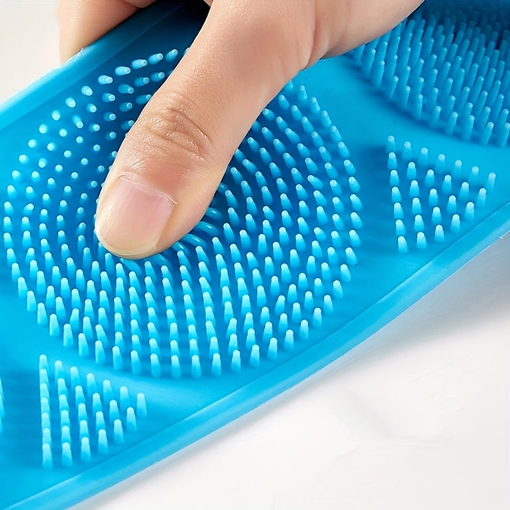 Silicone Body Scrubber Bath Brush, Exfoliating Shower Brush Bath Belt With Extra Long Strip And Handle For Easy Back Exfoliating, Rubbing Mud & Ash From Body Back, Skin-friendly, Soft And Comfortable