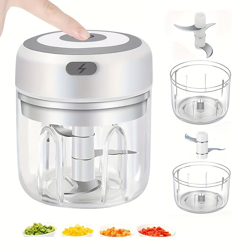 USB Rechargeable 250ml Cordless Electric Blender - 30W High-Powered Multifunctional Food Processor, Quickly Blends/Chops Meat/Garlic/Vegetables/Baby Food, Food-Grade Cup, Child Lock Safety, Ideal for Kitchen & Camping