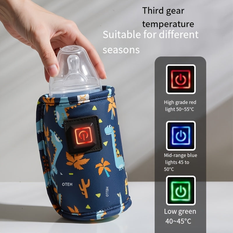 Portable USB Milk Water Warmer, Travel Stroller Insulated Bag, Nursing Bottle Heater for Christmas, Halloween, Thanksgiving Day Gift