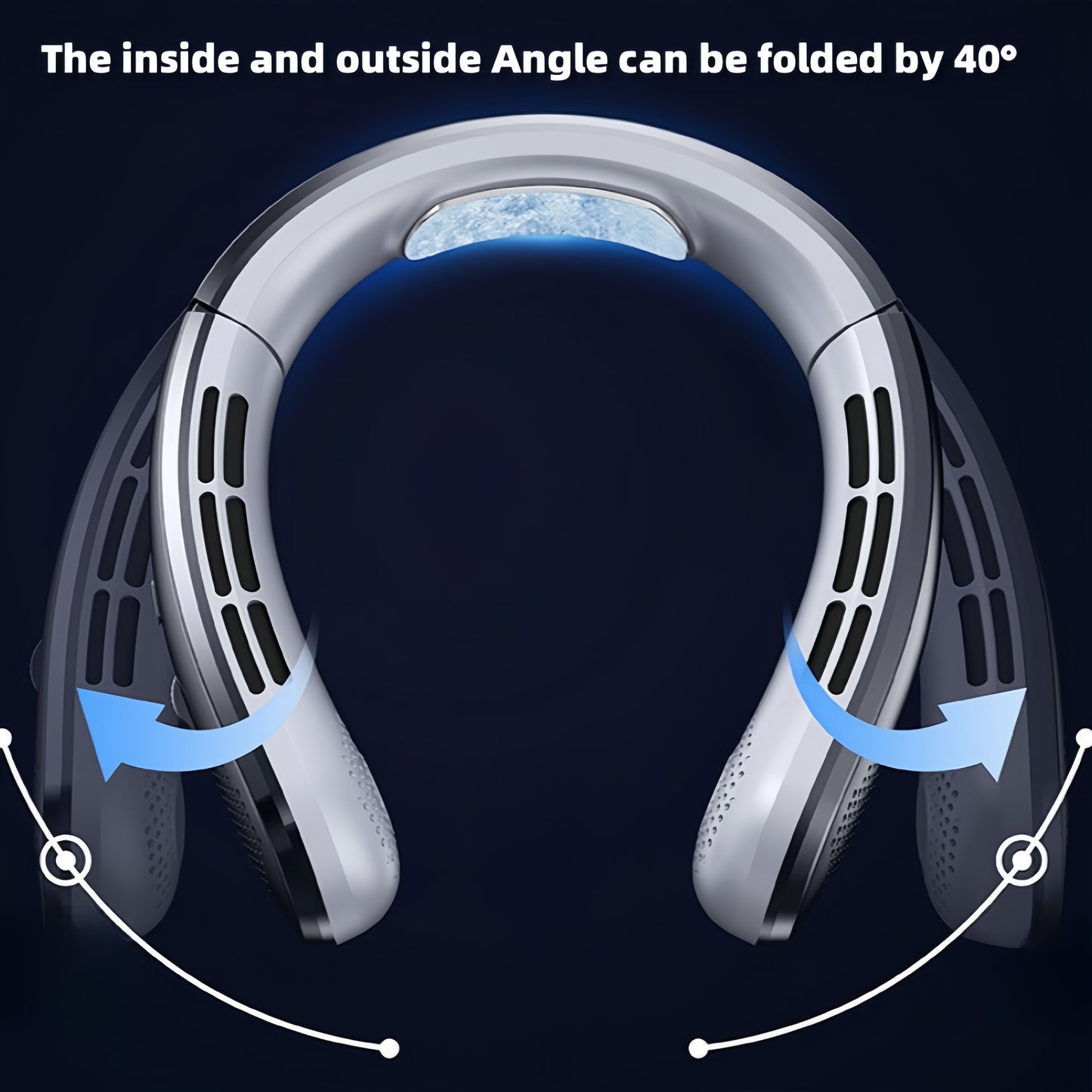 jkuoo New portable leafless hanging neck fan Five generations lazy USB charging small fan - pulley infinite speed 100 gear large wind cooler, office, travel, camping, outdoor travel portable USB fan, Thanksgiving Halloween Christmas gift