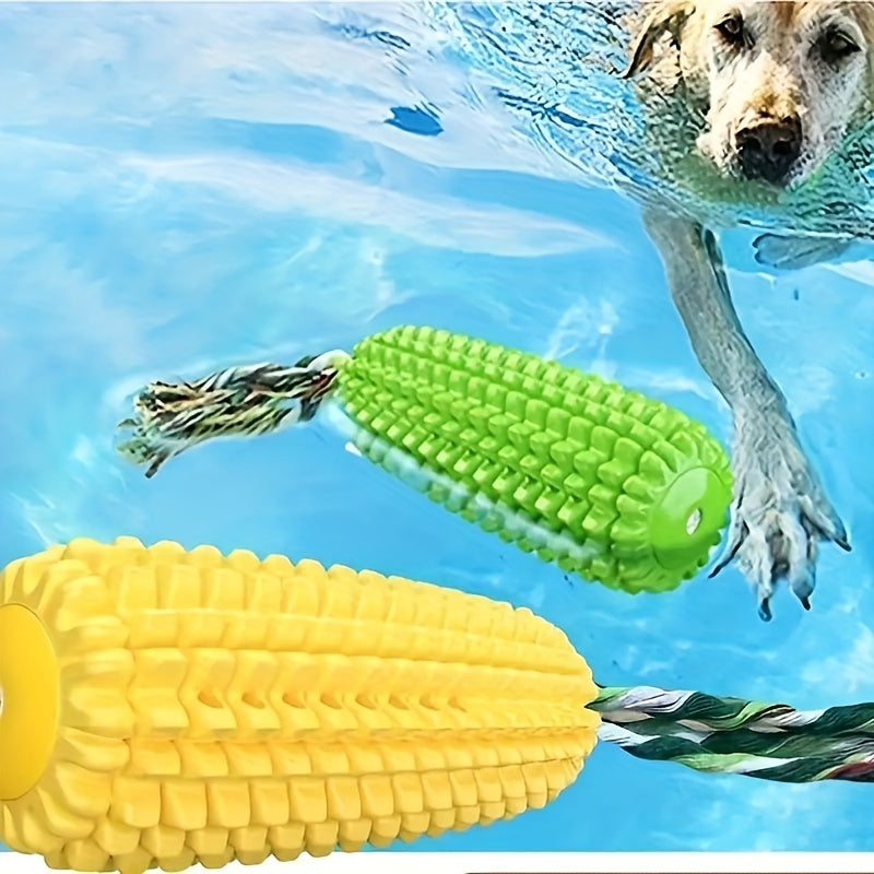 Dog Grinding Stick with Knot Rope, Corn Toothbrush Interactive Pet Toy