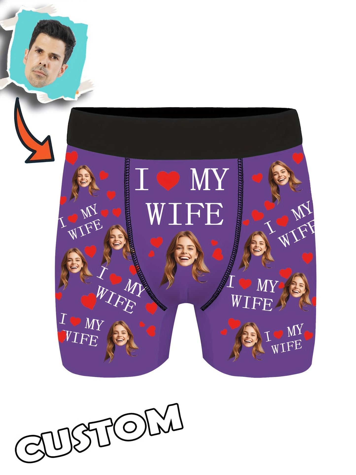 Of Personalized Boxer Shorts with Images, Unique Face Photo Boxers, Fun Underwear Featuring Faces, And Amusing Prank Gifts for Dad/Husband/Boyfriend.