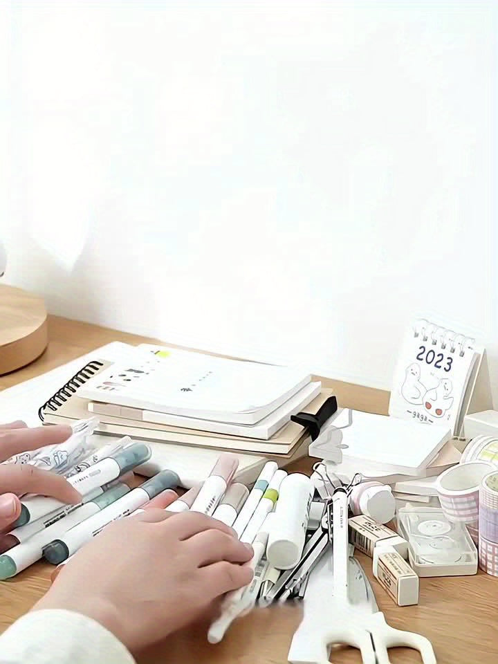 1pc Multi-Functional Plastic 5 Compartments Desk Organizer with 2 Drawers - Office Supply Caddy, Portable Desktop Storage for Stationery, Pens, Pencils, Art Supplies