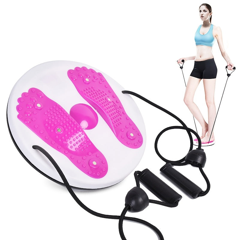 Magnetic Twist Board with Resistance Bands, Uncharged ABS Fitness Foot Massager, Yoga Waist Trainer, Balance and Strength Training, with Resistance Bands for Waist, Hips, and Legs, for Valentine's, Women's, Mother'S Day, Christmas, New Year