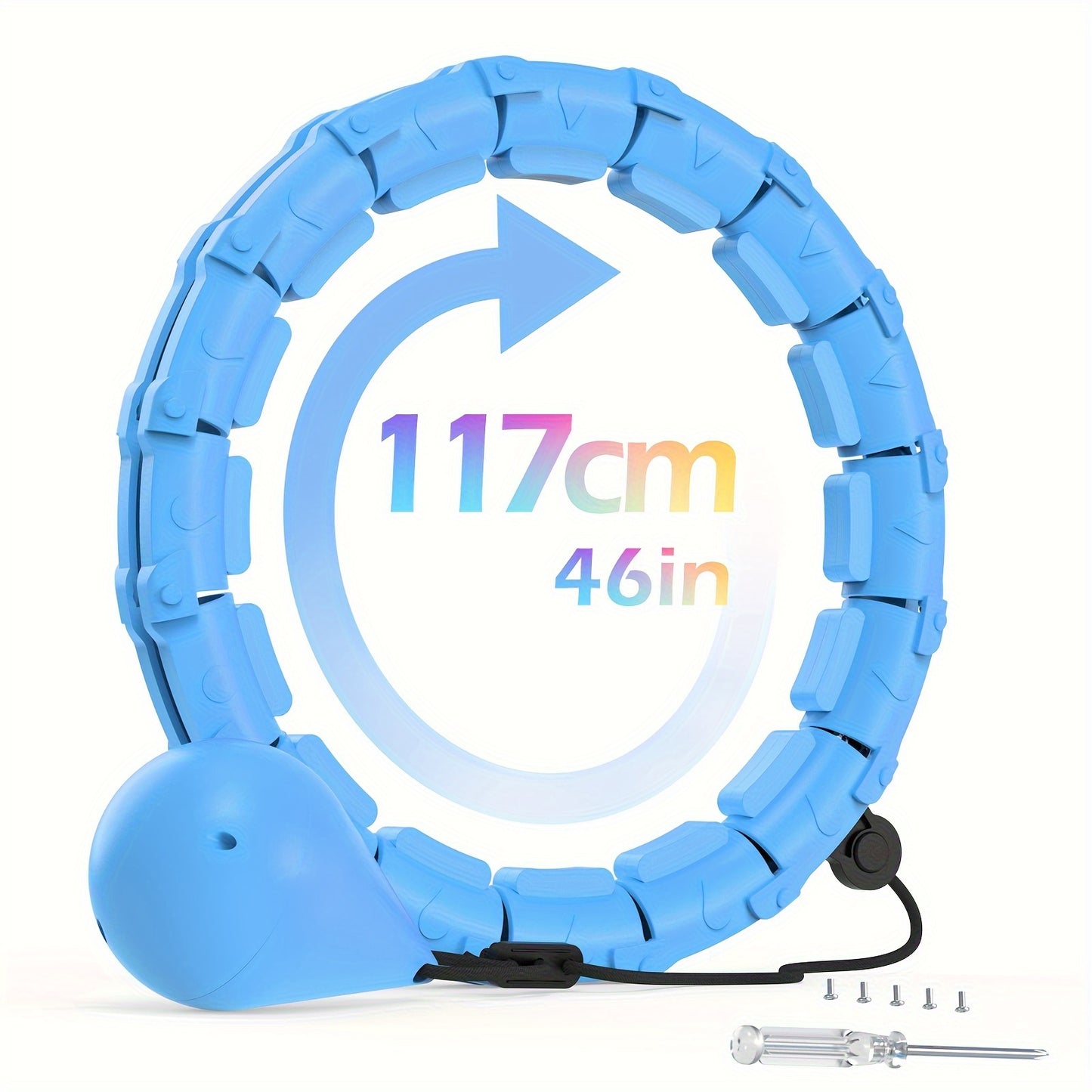 JLOIBAO 46in/117cm Weighted Fitness Circle, 24-Section Detachable Exercise Ring, ABS Material, Body Shaping & Waist Slimming, Ideal for Women'S Day, Mother'S Day, Thanksgiving, Christmas, New Year Gifts